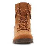 st. john's bay Womens Boots Sz 6.5 Yumma Cognac Stacked Heel Lace Up Brown NEW Photo 1