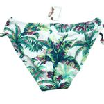 Jessica Simpson String Side Hipster Bikini Bottom Palm Print White Green L Photo 3