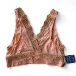 Free People  Intimately Maddie Lace Trim Bralette in Peach, Small NWT Photo 1