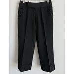 Nine West Dress Pants Women’s Size 4 Black Cropped Cuff Beaded Pockets Career Photo 1