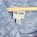 Nic+Zoe  Women's Blue Pullover Sweater Mock Neck Long Sleeve Casual Size XXL Photo 3