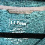 LLBean Women 1X Reg Teal Heathered Snap Neck Pullover Fleece Sweater Blue Size undefined Photo 3
