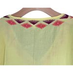 Moda International Y2K Tunic Top S Butter Yellow Embroidered Tassels Boho Beach Photo 4