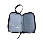 Baggallini Baggalini Black Leather and Floral Nylon Wallet Crossbody Bag RFID Blocking Photo 3