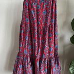 Roller Rabbit  Red Lorien Carlisa Floral Print Tiered Maxi Skirt Sz M NWT Photo 2