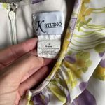 Vintage K‎ Studio Floral Cream Purple Pastel Floweral Long Dress, Size 12 Modest Photo 2