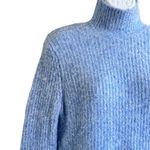 ZARA  Pullover Knit Ribbed Short Sweater Dress Mock Neck Light Blue Color XS Photo 6