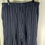 Ralph Lauren Lauren XL Blue White Striped Drawstring Viscose Wide Leg Pants Photo 8