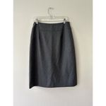 Prada Made In Italy Wool Skirt Front Slit Side Zip Gray Career Size 44 Waist 30 Photo 2