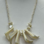 Vintage Mother of Pearl fringe pearl necklace. Silver Photo 0