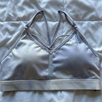 Nike  Womens Size Medium White Sports Bra Padded Racerback Activewear Yoga Gym Photo 0