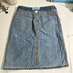 Old Navy Vintage 2002 Denim Skirt Short Midi Front‎ Split 100% Cotton Size 4  Photo 9