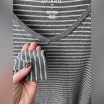 American Eagle  Soft & Sexy V-Neck Long Sleeve Tee Grey White Stripes Size Small Photo 5