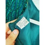 Laurence Kazar Vintage  NYE Silk Sequin Beaded Dress Small Green Occasion Event Photo 6