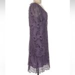 Anthropologie  Maeve Embroidered Lace Formal Mini Dress Lavender Lilac Size 6 S Photo 4