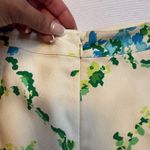 Ann Taylor VINTAGE 100% Silk Ivory Green Blue Floral Pleated A-Line Skirt Sz 4 # Photo 5