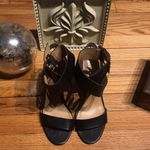 Bettye Muller Sandals Leather Block Whimsy Coastal Chunky Ankle crisscross Strap D’orsay Luxury Design Heels Sz 9 Photo 1