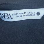 ZARA Women's Black Long Sleeve Ring Deep V Neck Knit Blouse Crop Top Size M Photo 3