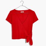 Madewell Texture & Thread Jacquard Wrap-Tie Top in Ripe Persimmon Size XL Photo 2