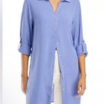Status by Chenault NWOT Roll Tab Button Front
Duster Shirt In Cornflower Blue Size L Photo 0
