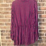 Lane Bryant Plaid button down drop waist long sleeved shirt size 14 Photo 1