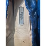 Prada  37 Ballet Flats Blue Leather Lined Foldable Slip On Travel Gold Name Logos Photo 6