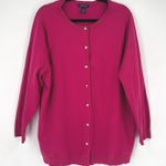 Lands' End  Cardigan Sweater Womens 2X Pink Crew Neck Mature Layering Plus Photo 0