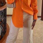 Urban Outfitters BDG Orange Clean Cut Button Down Shirt Top Blouse Photo 3