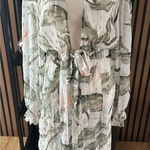 EXPRESS Hawaii floral print cover up long sleeves tie up size M/L cover up Photo 0