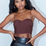 Princess Polly Shine Bright Crop Top Brown Photo 0