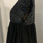 Betsey Johnson Vintage Black Sequin Silk Blouse Photo 1