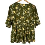 BloomChic Floral Print Ruffles Surplice Neck Blouse size 14/16 in Moss NWT Green Photo 8