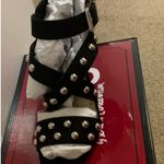 Sam Edelman  Shoes size 6 Ophelia Black Studded Chunky Heels Velour/Felt W BOX Photo 4
