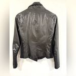 Vince lamb leather rib-panel scuba jacket, black, size S Photo 2