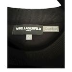 Karl Lagerfeld  Paris Petite Medium Beaded Heart Logo Sweater Top Black PM Photo 9