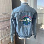 Hard Rock Cafe  Blue Oversized Denim Jacket Women’s Size XS Photo 1