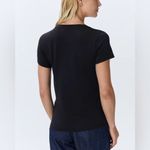 Quince NWOT Women's Black Cotton-Modal V-Neck Tee Short Sleeve T-Shirt Sz S Photo 2