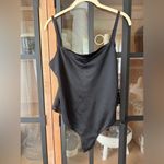 SKIMS  bodysuit square neck seamless sheer satin sheen thong onyx adjustable Photo 7