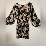 Angie  Black Floral Long Sleeve Dress Photo 5