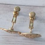 Vintage Napier Clip On Earrings Gold Tone Sand Dollar 0.75" Photo 5