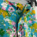 ZARA Floral Printed Linen Blend Mini Flare Trousers Photo 6
