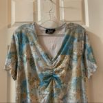 The Great  American Sportswear Co Blue Print V Neck Blouse XXL Photo 4