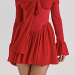House Of CB  Alana Scarlet Off-Shoulder Dress XS Photo 0