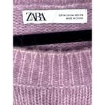 ZARA  Oversized Long Sleeve Round Neck Pullover Sweater Rib Trim M Purple #3394 Photo 6
