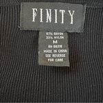3/$30 Finity Y2k Cardigan Womens Medium Black Embroidered Trim Button Down Photo 2