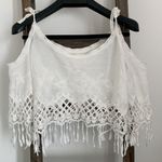 Crochet White Crop Top, Cover Up / Size S Photo 3