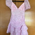 Hello Molly Cute Gaze Ruffle Tiered Mini Dress in Pink Floral Size 4 Small Photo 1