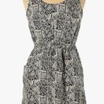 Mossimo Supply Co Black and cream abstract print cutout back dress with pockets size small NWT Photo 0