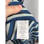 CAbi Women’s 2XL Zip-Up Blue & Black Striped Peplum Sleeveless Collard Blouse wi Photo 5