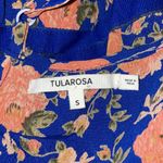 Tularosa  Alice Dress in Navy & Peach Floral deep V Neck mini dress Photo 4